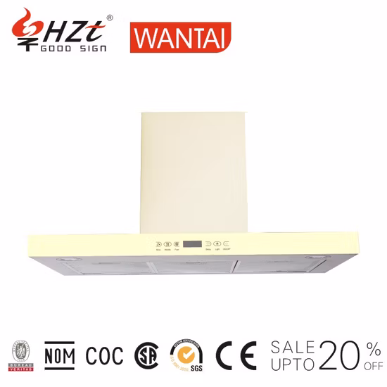 Wall Mounted Kitchen Lampblack T Shape Stainless Steel Kitchen Range Hood