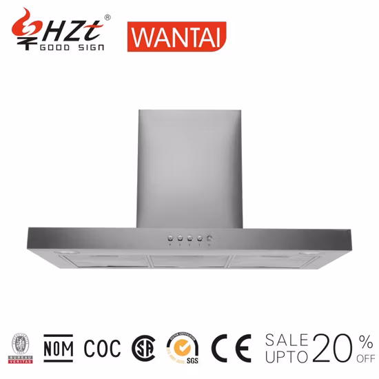 Wall Mounted Kitchen Lampblack T Shape Stainless Steel Kitchen Range Hood